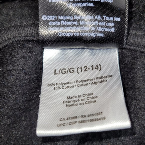 Minecraft Pullover Video Game Hoodie Mad Engine Black Youth size Large - Picture 3 of 4